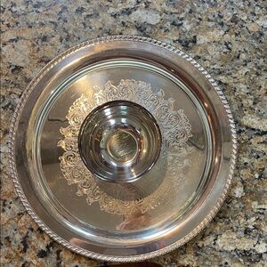 Ornate Silver Round Tray